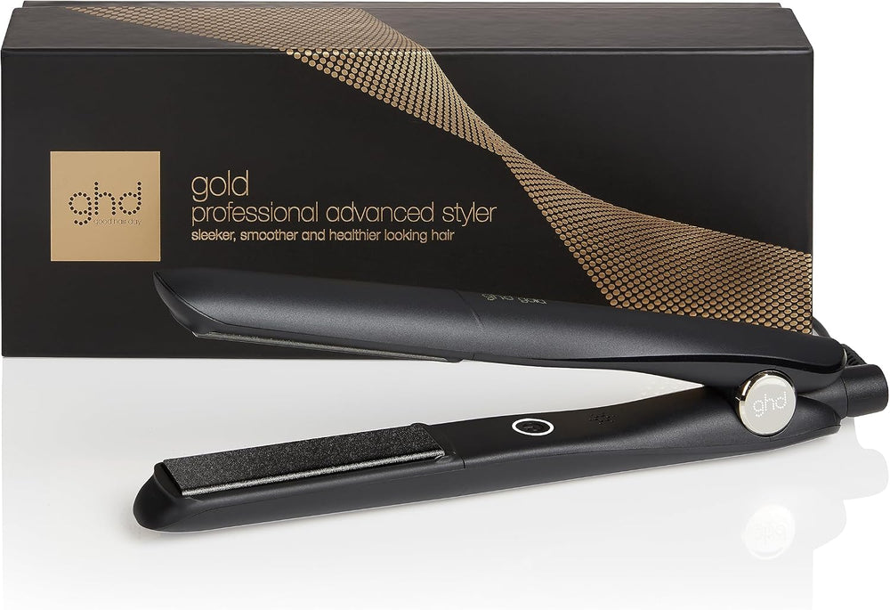ghd Gold Hair Straightener & Styler in Black - Professional Styling, for Sleek, Smooth Styles with More Shine - for All Hair Types (UK Plug)